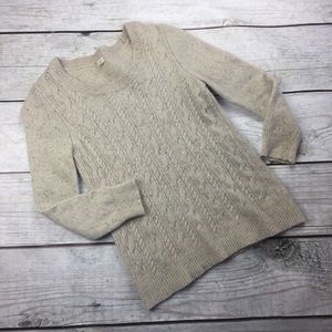 J. Crew- Tan Knit Lambs Wool Pullover- Small